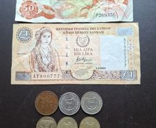 A Lot of 2 notes & 10 coins from Cyprus (1955-2001)