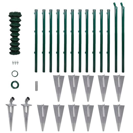 Chain Link Fence with Posts Spike Steel 1,0x25 m