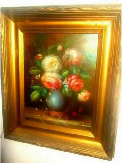 Vintage Victorian Oil Siigned 'C. Josephin'