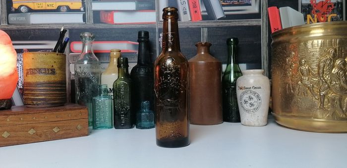 35 - Vintage Kiloh Beer Bottle Embossed Letters Brown Glass Cork