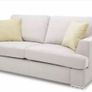Two distressed leather sofas and a fabric sofa bed Image 3