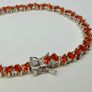 Silver D'joy Crimson Fire Opal & White Zircon Linking Bracelet Image 3