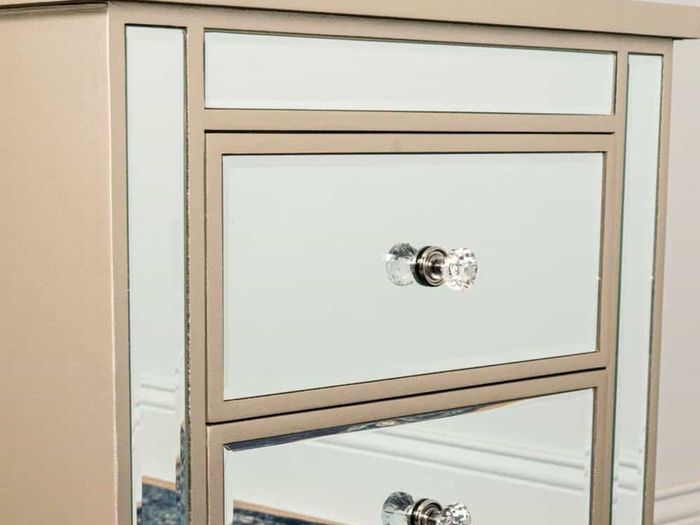 2 drawer mirrored bedside locker is for sale