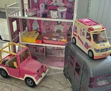Barbie's house with toys