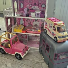 Barbie's house with toys