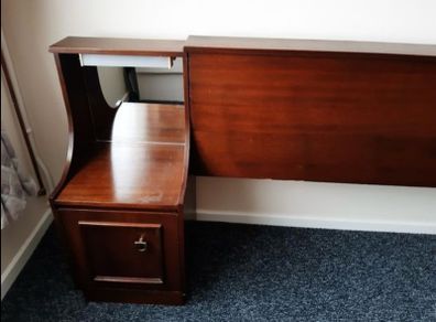 Retro bedside locker with matching headboard