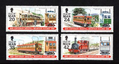 1995 Isle of Man Centenary of Snaefell Mountain Railway Commemorative Stamps Mint Never Hinged (MNH)