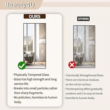 Full Length Mirror 140x40cm Free Standing, Hanging or Leaning, Large Floor Mirror with Black Aluminum Alloy Frame for Living Room or Bedroom
