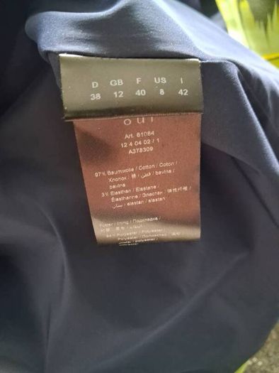 Stunning Heavy Cotton Dress by Oui Size 12