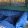Large 3 Seater Navy Velvet Sofa  - Next home Image 5