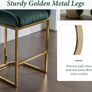Set of 2 Velvet Bar Stools with Backrest for Kitchen Island Image 6