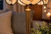 Vintage brass lamp with a Hollywood shade