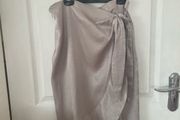 River Island Midi wrap skirt silver