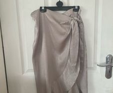 River Island Midi wrap skirt silver