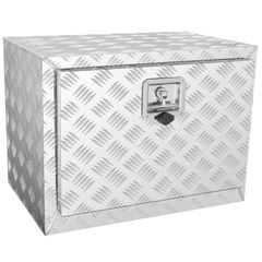 Underbody Truck Box Pickup Storage Box, Heavy Duty Aluminum Diamond Plate Tool Box with Lock and Keys, Waterproof Trailer Storage Tool Box for Truck, Van, Trailer