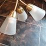 Gold three bulb light fitting Image 2