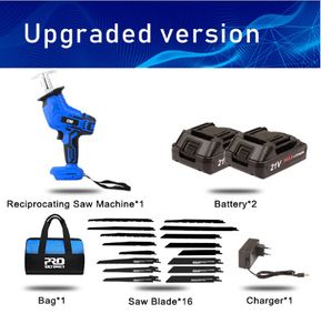 Cordless Reciprocating Saw 21V Adjustable Speed Chainsaw Wood Metal PVC Pipe Cutting Reciprocating Saw Power Too