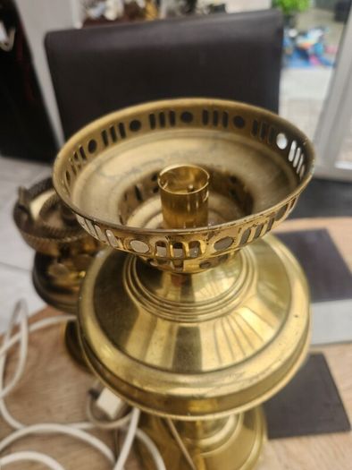 Three oil brass lamps