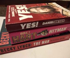 Bret Hart HITMAN, Becky Lynch THE MAN and Daniel Bryan YES Wrestling Book Bundle