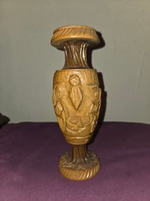 Hand carved wooden Bethlehem Vase