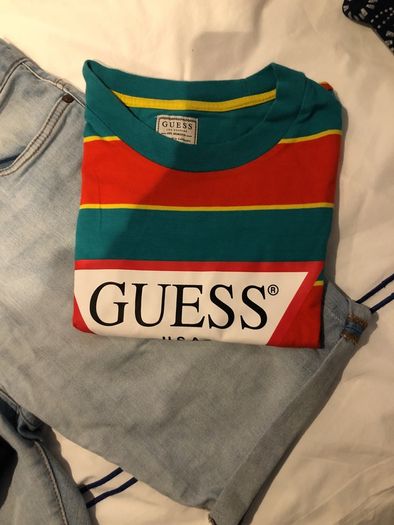 Denim shorts and 2 t shirts guess Hollister next as new