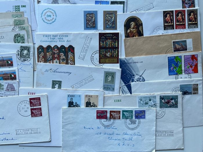 Irish FDC Envelopes Postcards Photos bundle Lot