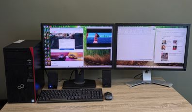 Fujitsu Esprimo Tower PC with Intel i7-7700 CPU 1TB 16GB DDR4 24" LCD Win 11 Office 24 Pro, Wifi, Bluetooth