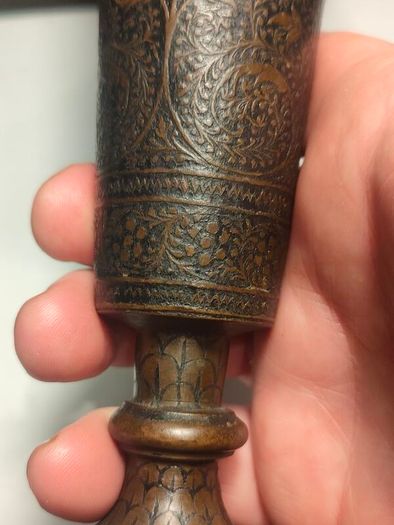 A Pair of British Raj Niello Bronze/Brass Vases