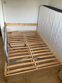 Double standard bed with baby bed barrier