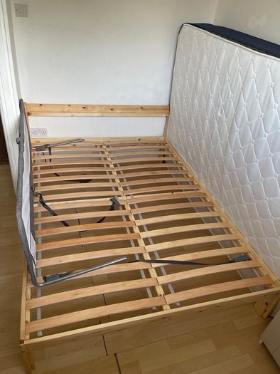 Double standard bed with baby bed barrier