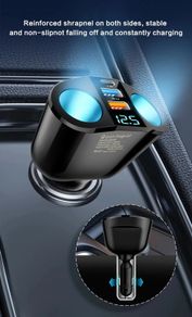 Multiple Devices Can Be Charged at the Same Time with Digital Display Car Dual-port Car Charger Adapter