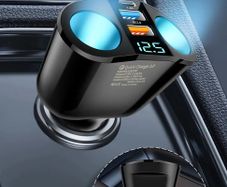 Multiple Devices Can Be Charged at the Same Time with Digital Display Car Dual-port Car Charger Adapter