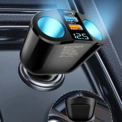 Multiple Devices Can Be Charged at the Same Time with Digital Display Car Dual-port Car Charger Adapter