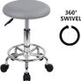 NEW SALE Swivel Rolling Stool Height Adjustable PU Leather Cushion Salon Vanity Massage Office Stool Chair Small (Gray Image 5