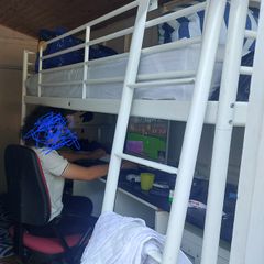 Free White Metal loft bed.