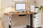 Electric Height Adjustable Standing Desk, 100x60cm Sit Stand Desk with Cable Tray, Hook and Storage Pocketse, Stand Up Desk with Memory Controller for Home Office