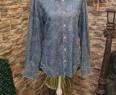 Jack and Jones denim Paisley print shirt unisex size Large