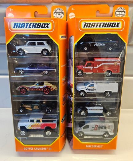 Matchbox & Hotwheels 5 Pack Toy Cars Nissan Mercedes VW Porsche Police