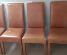 Cognac leather chairs x 4