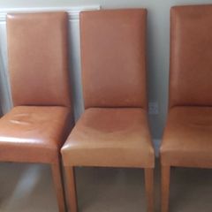 Cognac leather chairs x 4