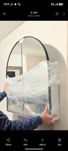 BNIB arched black bathroom mirror / medicine cabinet