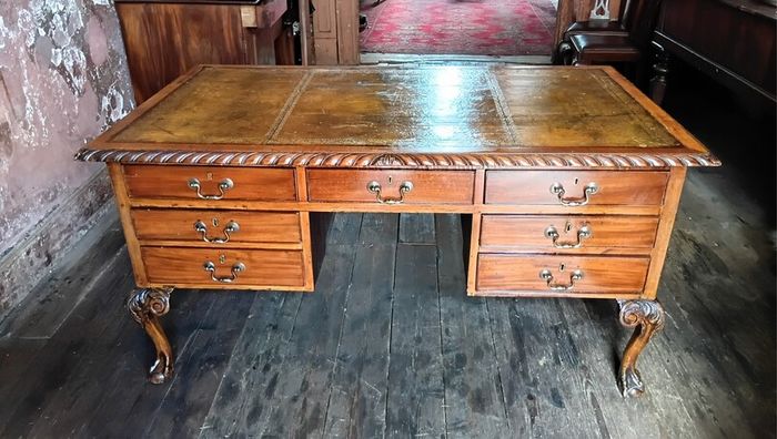 A Chippendale style mahogany Partners Desk