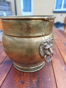 Vintage Brass Coal Bin
