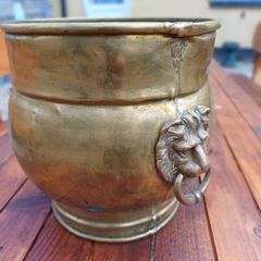 Vintage Brass Coal Bin