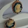 Gilted Oval Cameo Silhouette Earrings Image 10
