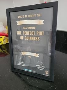 guinness perfect pint cert