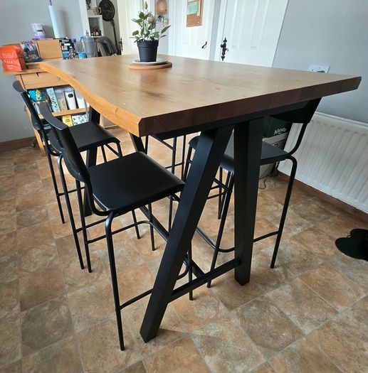 High Kitchen Table & 4 Chairs