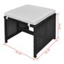 9 Piece Outdoor Dining Set with Cushions Poly Rattan Black Image 2