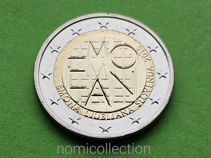Commemorative Uncirculated 5 x 2 Euro coins.