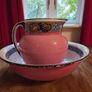 Stunning Antique China Pitcher & Ewer Set Victorian Image 2